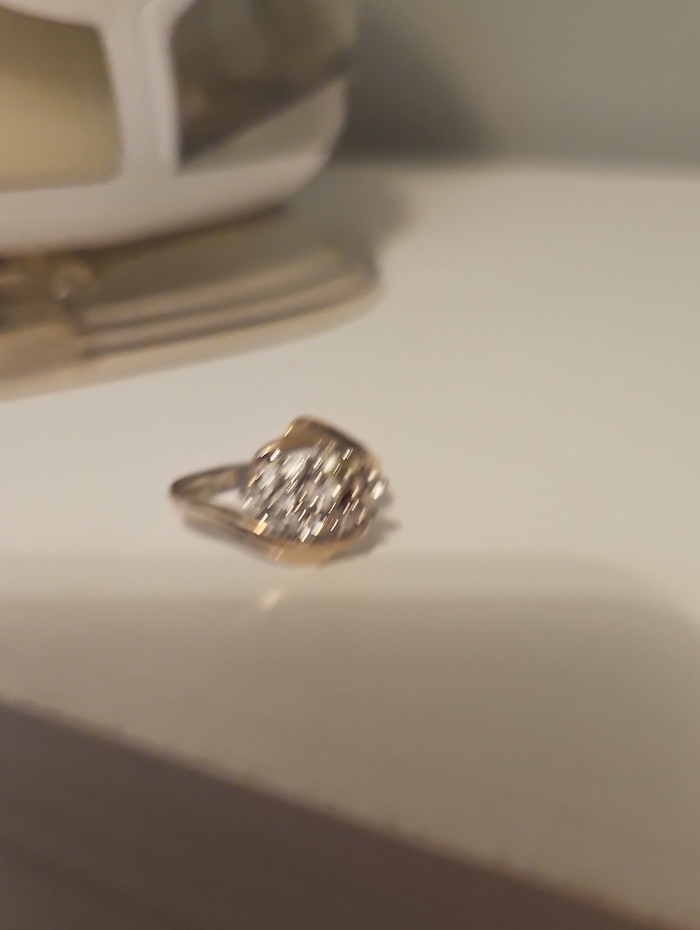 Source Unknown Gold and Silver Cluster Stone Ring